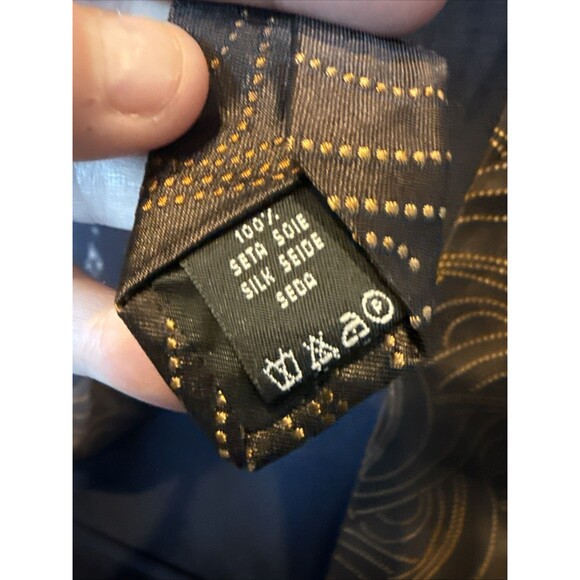 Valentino Tie 100 Percent Silk Brown Bronze Made in Italy - Picture 6 of 10